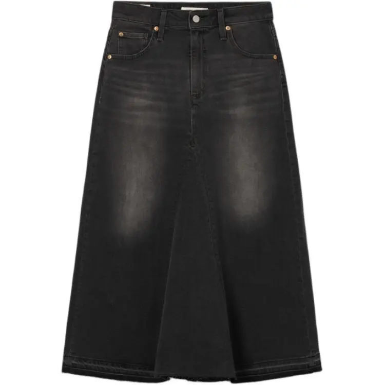 Levi's Denim Long Skirt Women's Smoke Gray