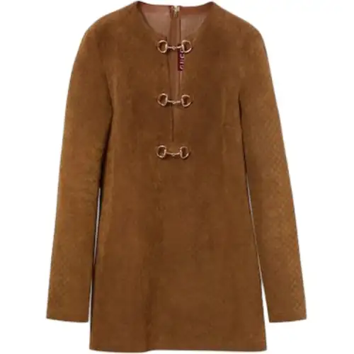 GUCCI Monogrammed Horsebit Detailed Mini Dress