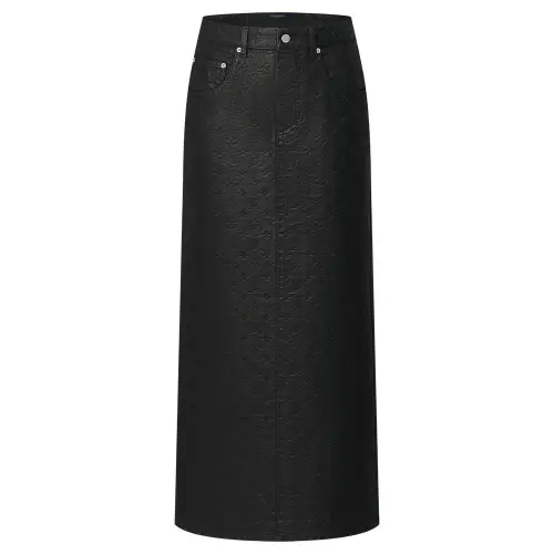 LOUIS VUITTON Monogram Jacquard Denim Skirt
