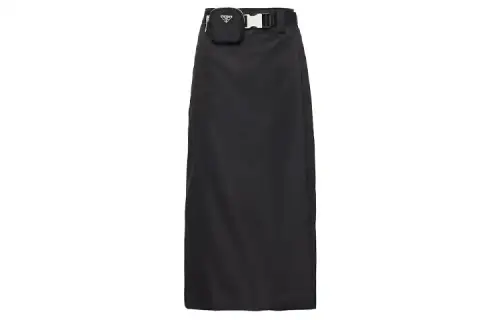 PRADA Casual Long Skirts Women's Black Mid Length Bodycon Skirt