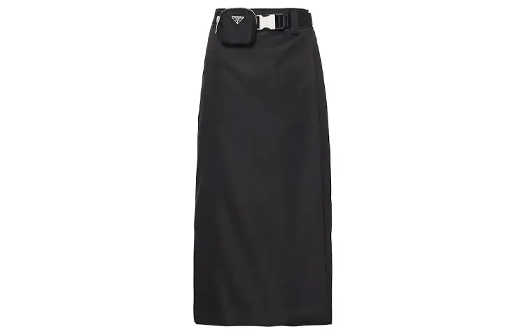 PRADA Casual Long Skirts Women's Black Mid Length Bodycon Skirt