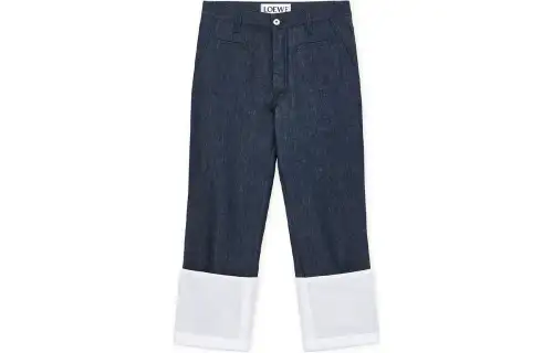 LOEWE Jeans Women's Blue Moderate Straight Fit Pants
