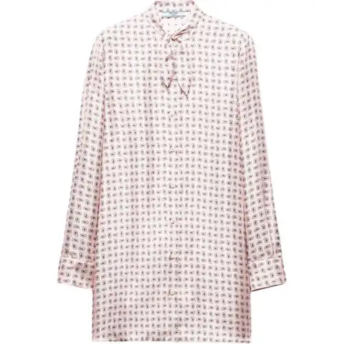 PRADA FW24 Long Sleeved Dress Women's Light Pink