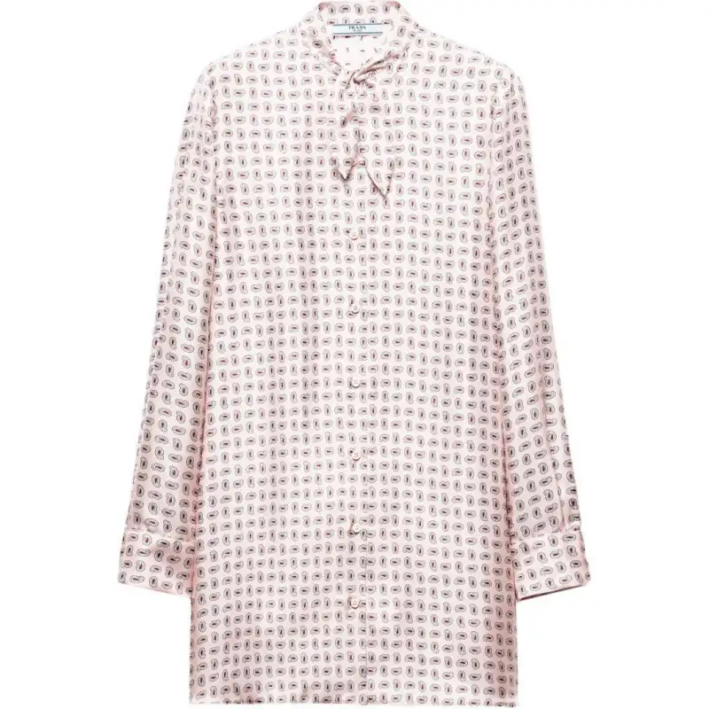 PRADA FW24 Long Sleeved Dress Women's Light Pink
