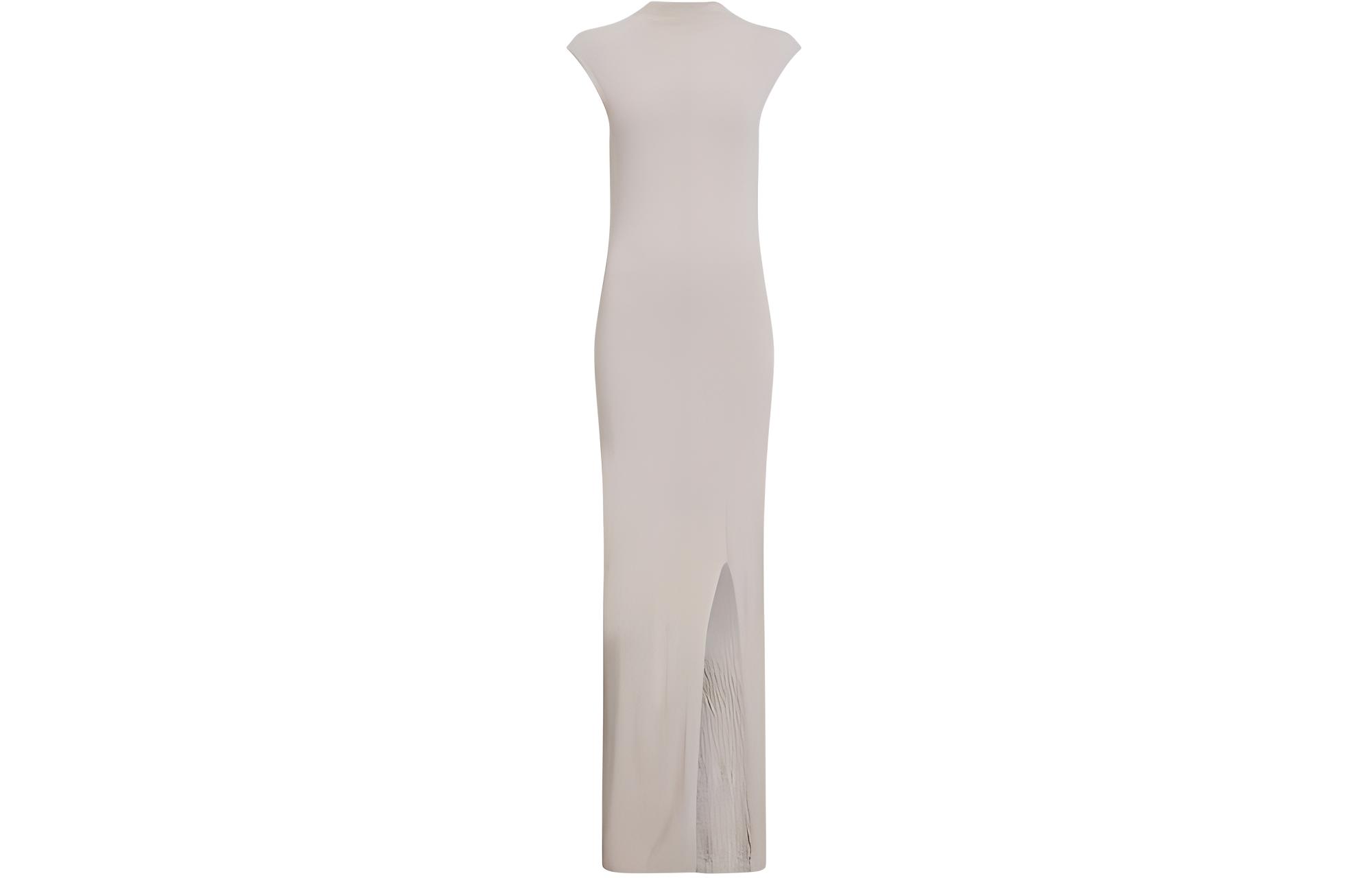 CALVIN KLEIN Slim Crinkle Viscose Shift Dress Sleeveless Dress Women's Ecru