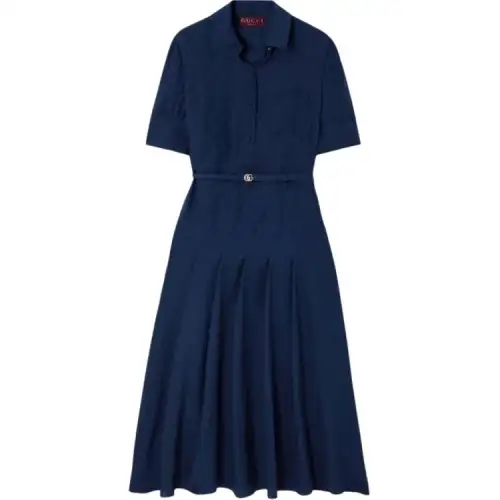 GUCCI Short Sleeved Dress Women's Blue