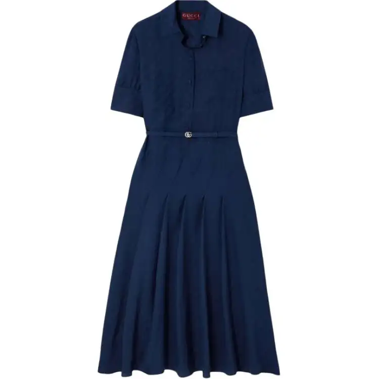 GUCCI Short Sleeved Dress Women's Blue