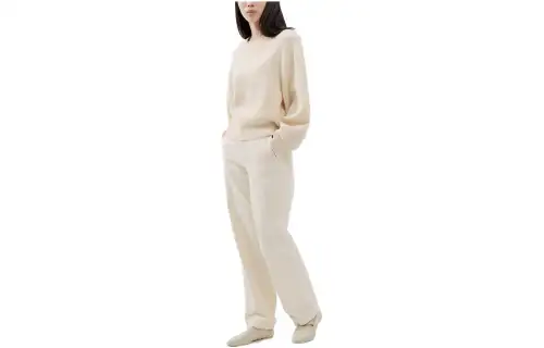 UNIQLO FW23 U Jeans Women's Light Beige Moderate Straight Fit Pants