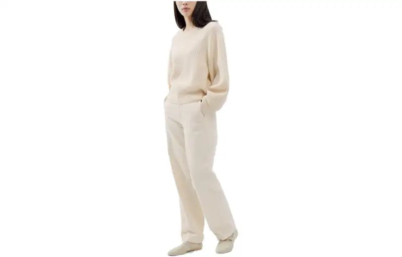 UNIQLO FW23 U Jeans Women's Light Beige Moderate Straight Fit Pants