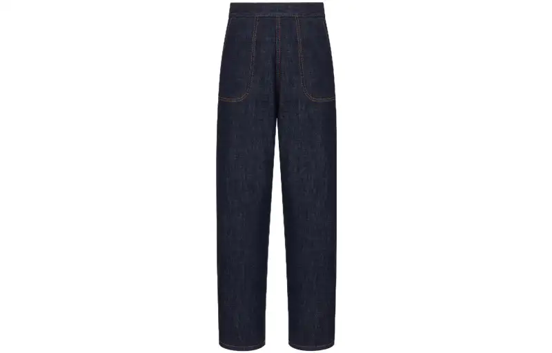 DIOR Jeans Women's Blue Moderate Straight Fit Pants