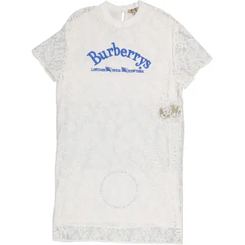 Burberry Short Sleeved Dress Women's White