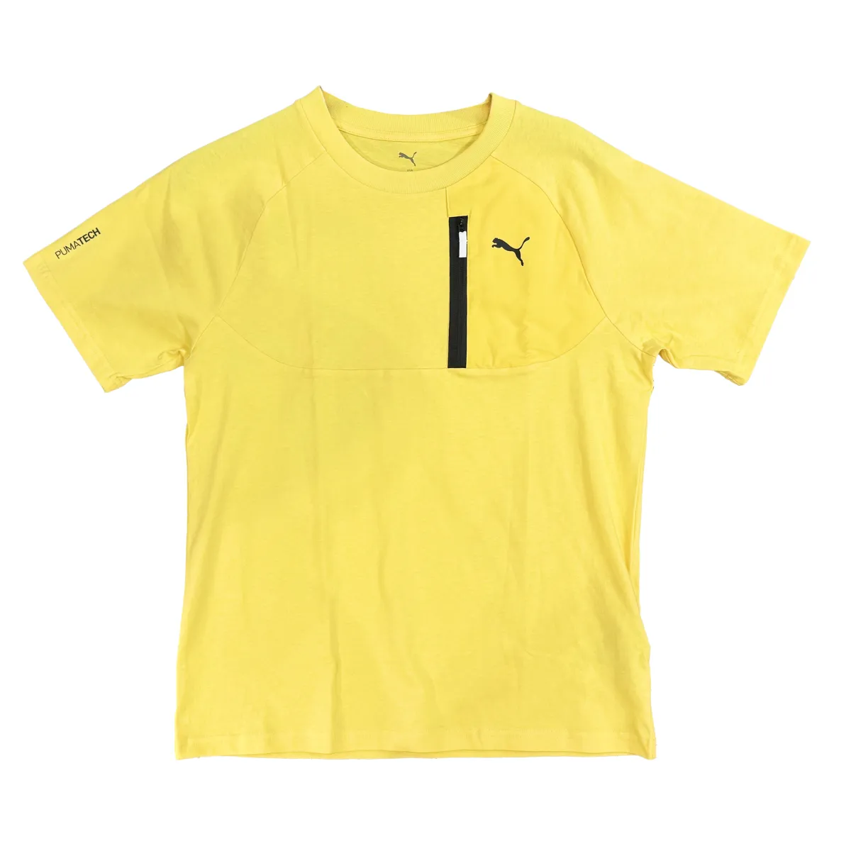 PUMA T-Shirts Men's Yellow Crew Neck Moderate