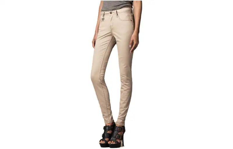Burberry Jeans Women's Ecru Moderate Straight Fit Pants