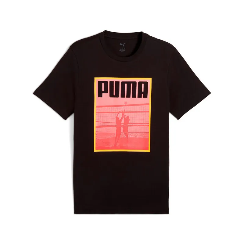 PUMA T-Shirts Men's Black Crew Neck Moderate