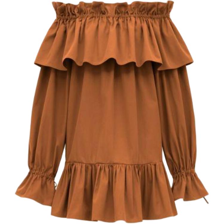 Saint Laurent Ruffled Off-Shoulder Dress