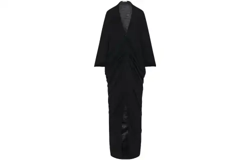 THE ROW Long Sleeved Dresses Women's Black V Neck Moderate Long
