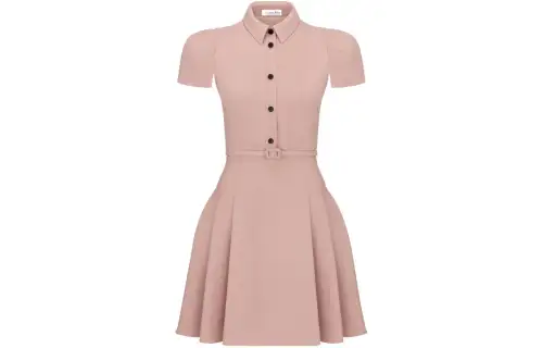 DIOR SS24 Short Sleeved Dress Women's Pink