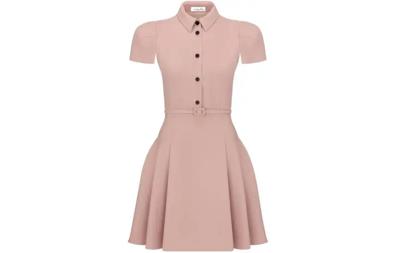 DIOR SS24 Short Sleeved Dress Women's Pink