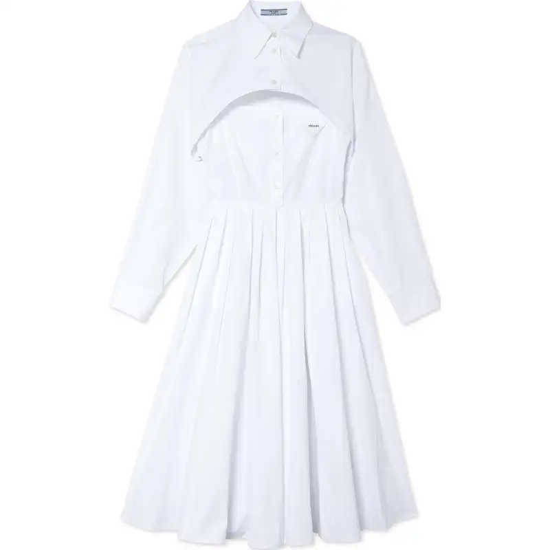 Prada Long Sleeved Shirt Dress