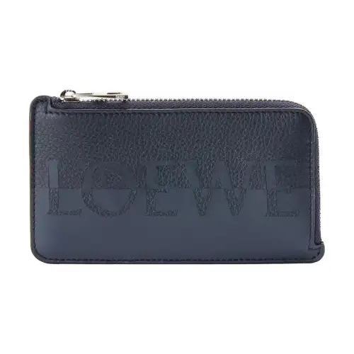 LOEWE Cow Leather Card Holder, Wallet Men's Blue