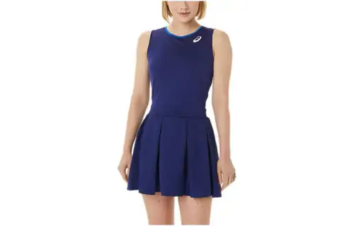 ASICS Sleeveless Dresses Women's Dark Blue Crew Neck Moderate Short