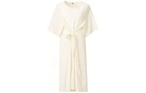UNIQLO Short Sleeved Dress Women's Ivory