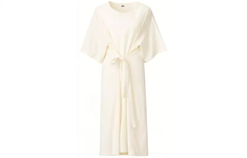 UNIQLO Short Sleeved Dress Women's Ivory