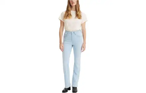 Levis Jeans Women's White Blue Moderate Straight Fit Pants