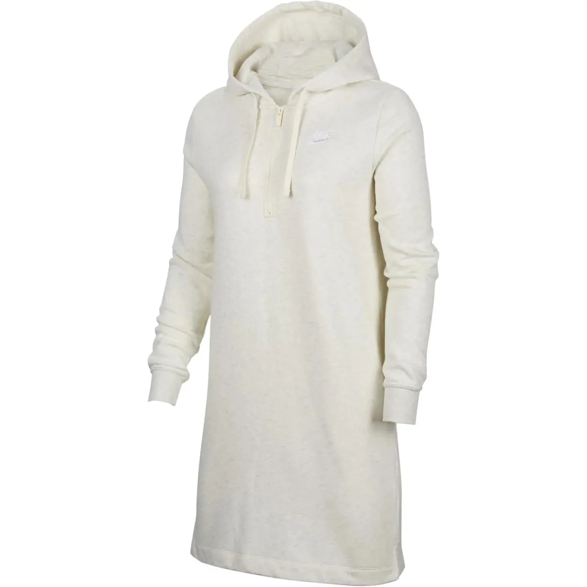 Nike Long-Sleeved Dresses Women's Color Mixed Oat/White Hooded Moderate Short Bodycon Skirt