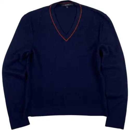 GUCCI Sweaters Men's Black V Neck Moderate