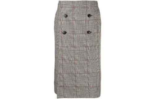 Vetements Casual Long Skirts Women's Gray Mid Length A Line Skirt