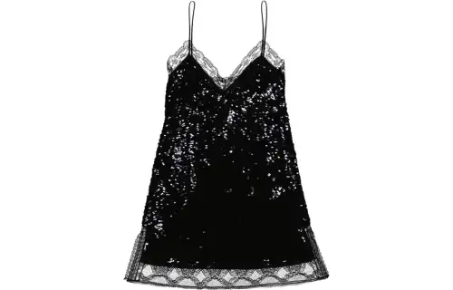 Burberry Slip Dresses Women's Black Moderate Short