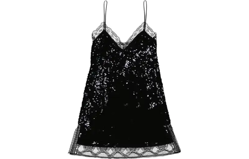 Burberry Slip Dresses Women's Black Moderate Short