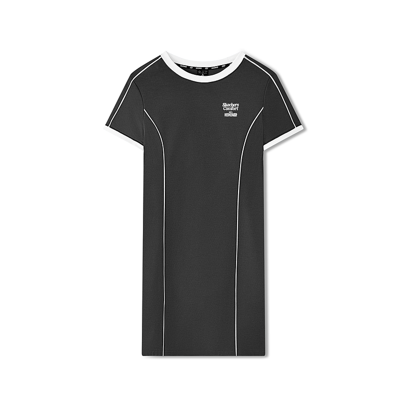 Skechers Skechers, elastic silk breathable comfortable sports short sleeve dress for training for gym, sun protection, for running