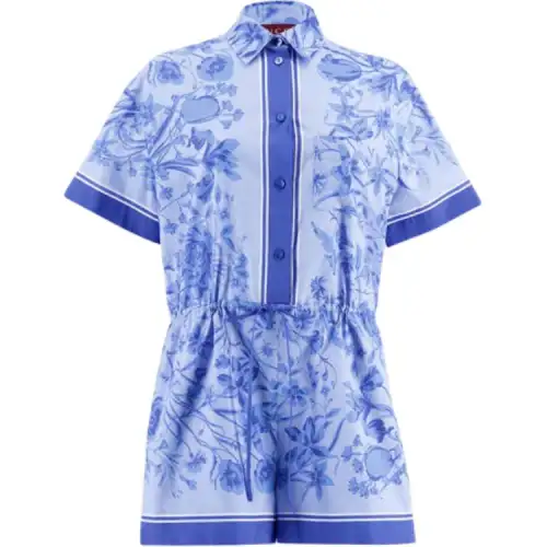 GUCCI Jumpsuits Women's Blue Moderate Straight Fit Pants