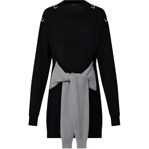 Lv Sleeve Tie Knit Dress