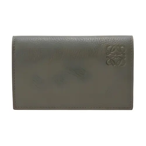 LOEWE Soft Grain Calfskin Card Holder Men's Khaki Green