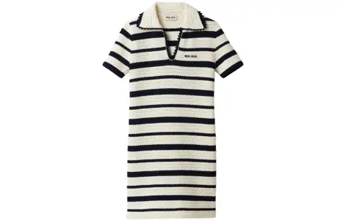 MIU MIU Stripe pattern Crochet Minidress