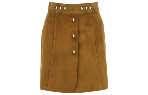 PRADA Leather Short Skirts Women's Brown