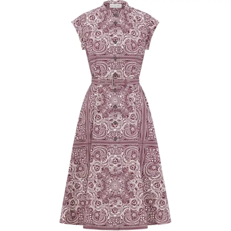 DIOR Short Sleeved Dress Women's Pink