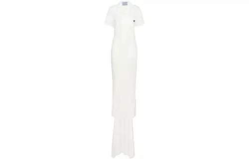 PRADA FW23 Short Sleeved Dress Women's White