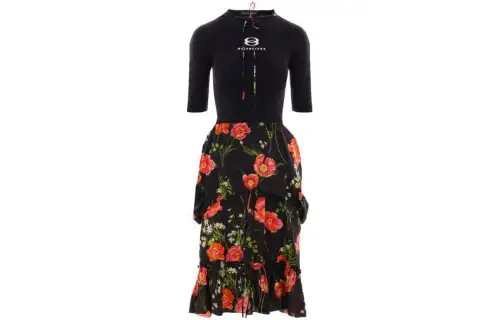 Balenciaga Floral print Half sleeves Midi Dress
