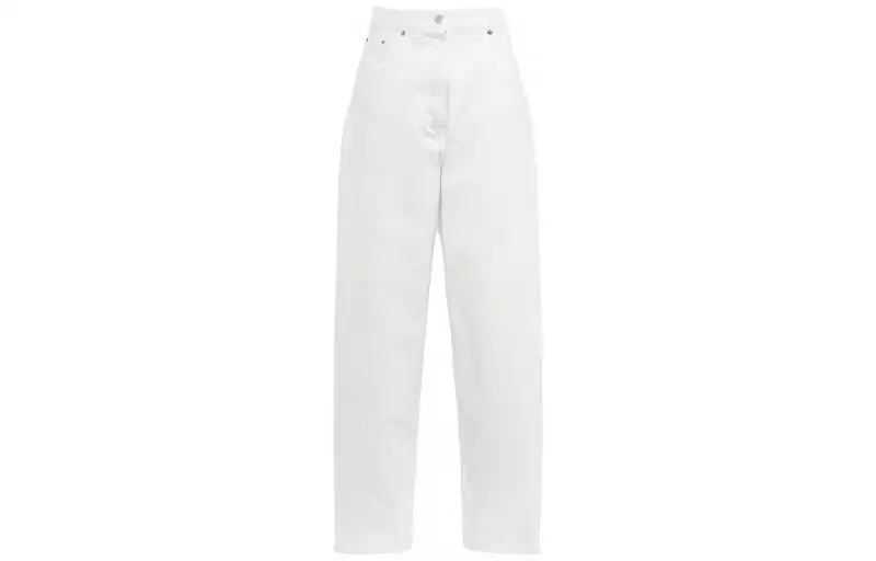 PRADA Jeans Women's White Moderate Wide Leg Pants