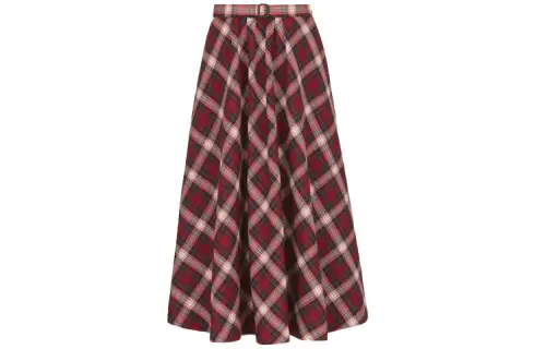 DIOR Quarterly New Products Casual Long Skirts Women's Red Moderate Long Pleated Skirt