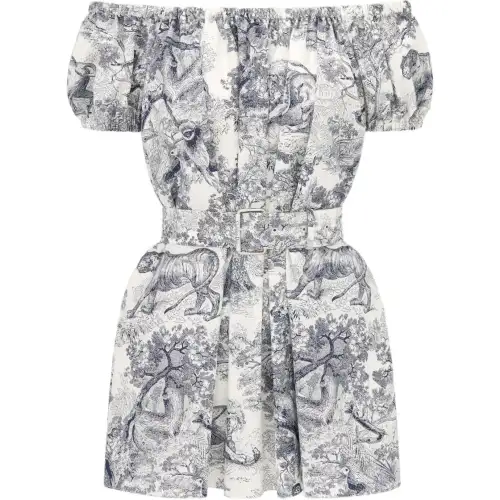 DIOR Short Sleeved Dress Women's Multicolor
