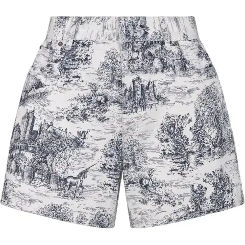 Christian DIOR Toile De Jouy Scotland Patterned Shorts