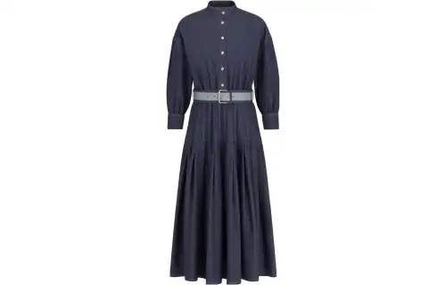 DIOR Long Sleeved Dress Women's Blue