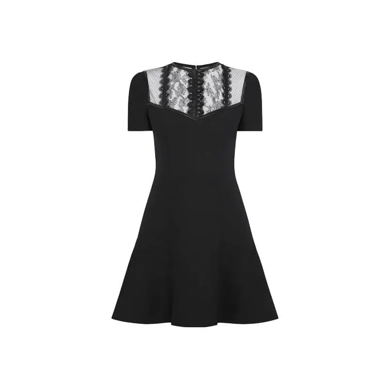 LOUIS VUITTON Short Sleeved Dress Women's Black