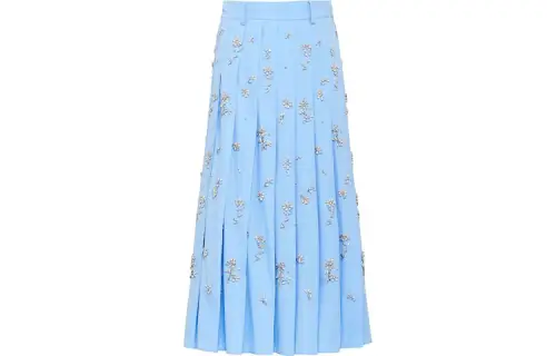 PRADA Casual Long Skirts Women's Blue Thin Mid Length A Line Skirt