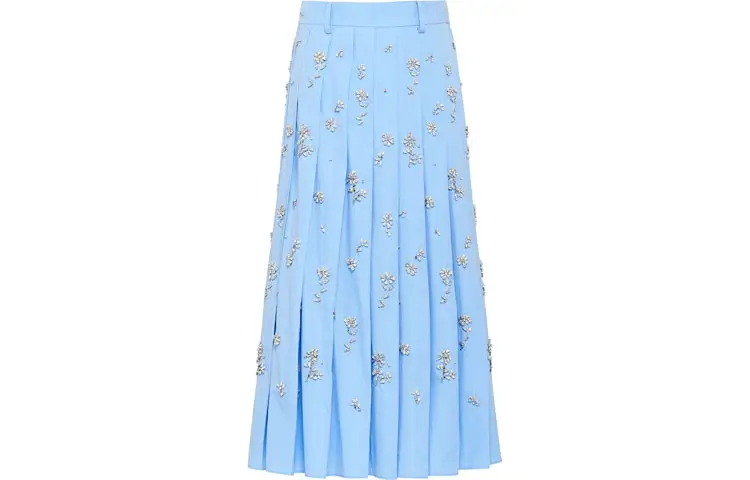PRADA Casual Long Skirts Women's Blue Thin Mid Length A Line Skirt